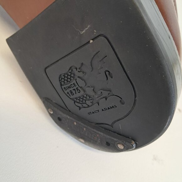 Stacy Adams Dayton Square Toe Lace Up Brown Shoes Size 10 - Picture 15 of 16